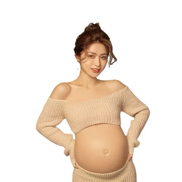 MQTIME  -  Studio New ArrivalsPregnant Women Photography Costume Props Knit Top Casual Sexy Home Style  Maternity Dresses for Photo Shoot
